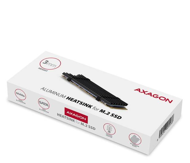 Axagon Chłodnica aluminiowa pasywna M.2 SSD 3mm - 1185583 - zdjęcie 4